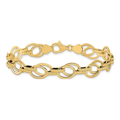 14K Yellow Gold Fancy Link Bracelet – view 4