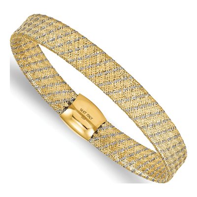 14K Yellow Gold Mesh Stretch Bracelet