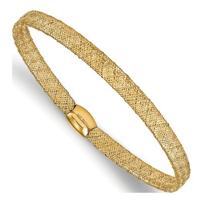 14K Yellow Gold Stretch Mesh Bangle Bracelet