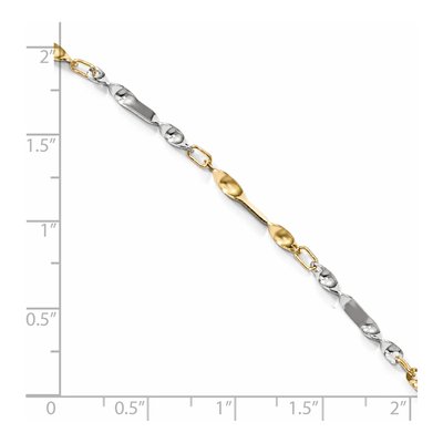 14K Two-Tone Gold 3mm Twisted Link Anklet – view 5