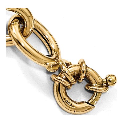 14K Yellow Gold 8mm Oval Cable Chain Bracelet – view 4