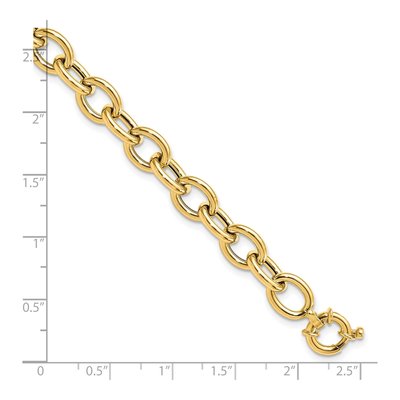 14K Yellow Gold 8mm Oval Cable Chain Bracelet – view 6