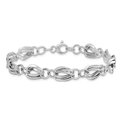 14K White Gold Fancy Link Bracelet – view 4