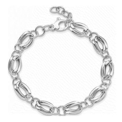 14K White Gold Fancy Link Bracelet – view 5