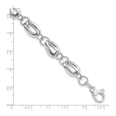 14K White Gold Fancy Link Bracelet – view 6