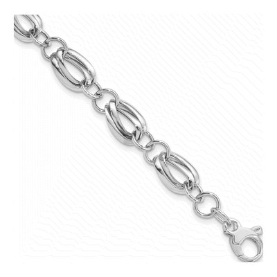 14K White Gold Fancy Link Bracelet