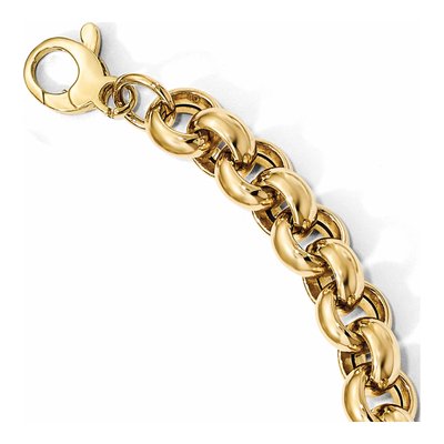 14K Yellow Gold 8.75mm Rolo Chain Bracelet – view 3