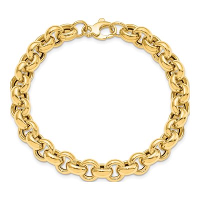 14K Yellow Gold 8.75mm Rolo Chain Bracelet – view 4