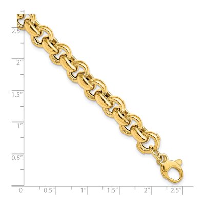 14K Yellow Gold 8.75mm Rolo Chain Bracelet – view 5