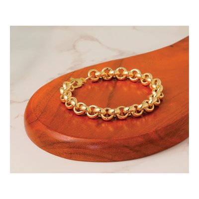 14K Yellow Gold 8.75mm Rolo Chain Bracelet – view 6