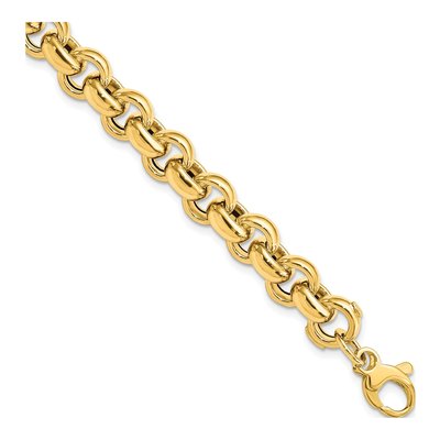 14K Yellow Gold 8.75mm Rolo Chain Bracelet