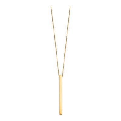 14K Yellow Gold Bar Necklace – view 3