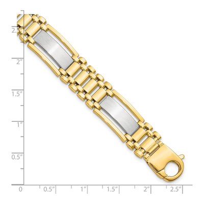 14K Two-Tone Gold Fancy Link Bracelet – view 4