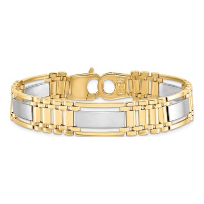 14K Two-Tone Gold Fancy Link Bracelet – view 5