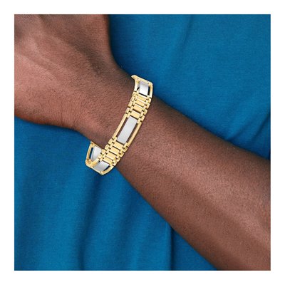 14K Two-Tone Gold Fancy Link Bracelet – view 6