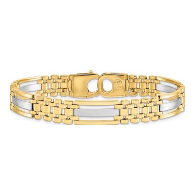 14K Two-Tone Gold Fancy Link Bracelet – view 4