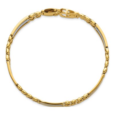 14K Two-Tone Gold Fancy Link Bracelet – view 5