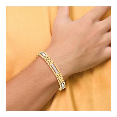 14K Two-Tone Gold Fancy Link Bracelet – view 7