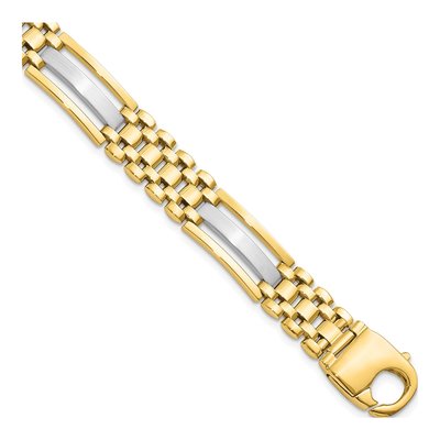 14K Two-Tone Gold Fancy Link Bracelet