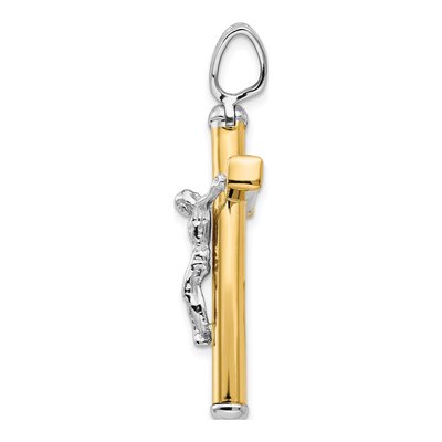 14K Two-Tone Gold Crucifix Pendant – view 3
