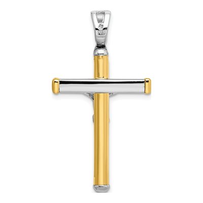 14K Two-Tone Gold Crucifix Pendant – view 4