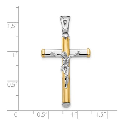 14K Two-Tone Gold Crucifix Pendant – view 5