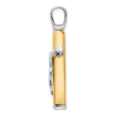 14K Two-Tone Gold Crucifix Pendant – view 3