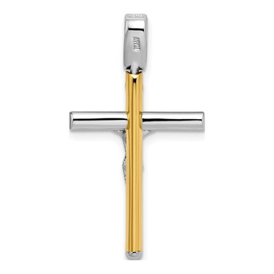 14K Two-Tone Gold Crucifix Pendant – view 4