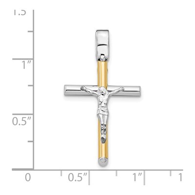14K Two-Tone Gold Crucifix Pendant – view 5