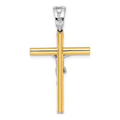 14K Two-Tone Gold Crucifix Pendant – view 4