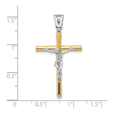 14K Two-Tone Gold Crucifix Pendant – view 5