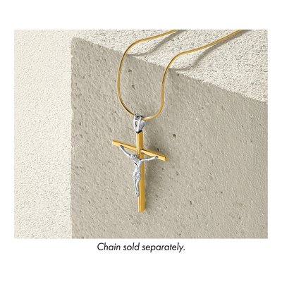 14K Two-Tone Gold Crucifix Pendant – view 6