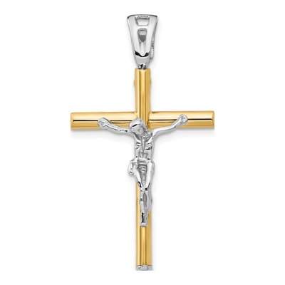 14K Two-Tone Gold Crucifix Pendant