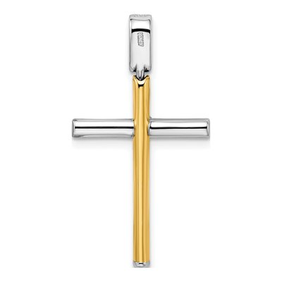 14K Two-Tone Gold Cross Pendant – view 4
