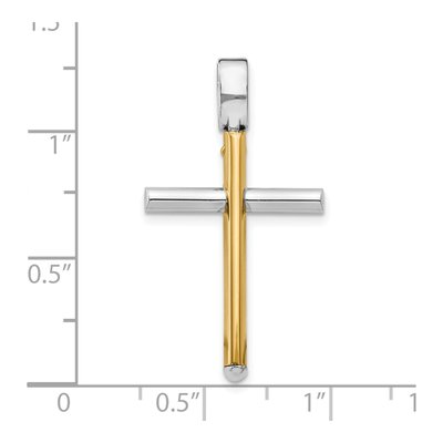14K Two-Tone Gold Cross Pendant – view 5