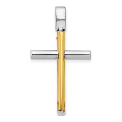 14K Two-Tone Gold Cross Pendant