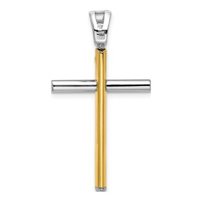 14K Two-Tone Gold Cross Pendant – view 4