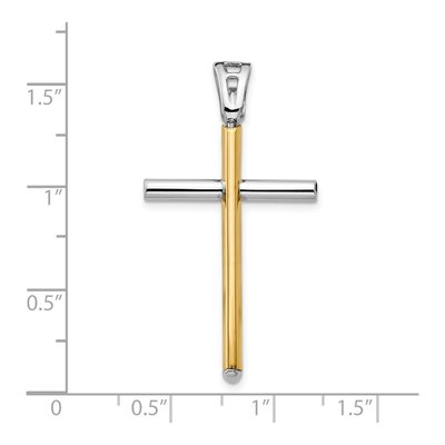 14K Two-Tone Gold Cross Pendant – view 5