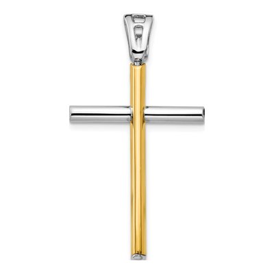 14K Two-Tone Gold Cross Pendant