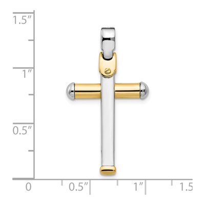 14K Two-Tone Gold Cross Pendant – view 5