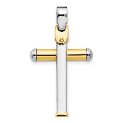 14K Two-Tone Gold Cross Pendant