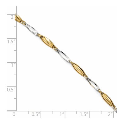 14K Two-Tone Gold 3mm Semi-Solid Fancy Anklet – view 5
