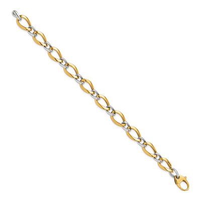 14K Two-Tone Gold Fancy Link Bracelet – view 3