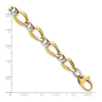 14K Two-Tone Gold Fancy Link Bracelet – view 6