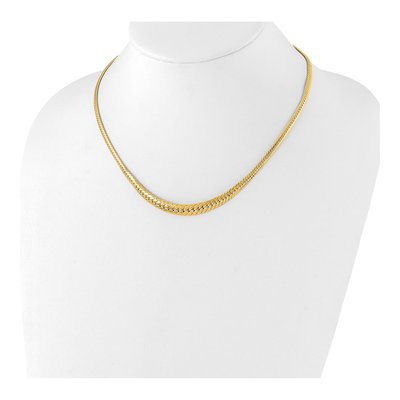 14K Yellow Gold Graduated Fancy Link Necklace, 18 In – view 5