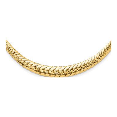 14K Yellow Gold 8mm Hollow Graduated Fancy Link Chain