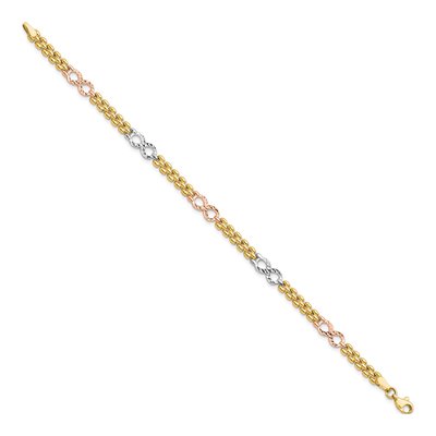 14K Tri-Color Gold Infinity Link Bracelet – view 3