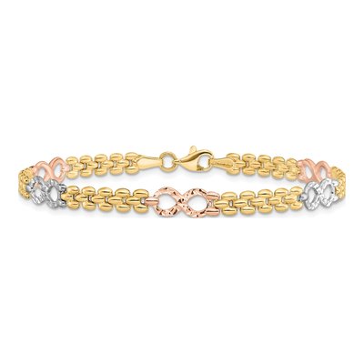 14K Tri-Color Gold Infinity Link Bracelet – view 4