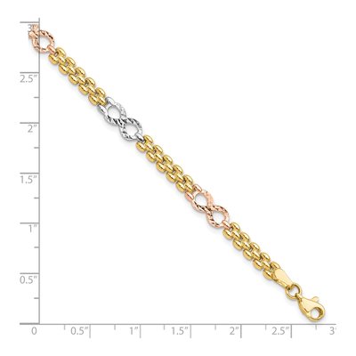 14K Tri-Color Gold Infinity Link Bracelet – view 5