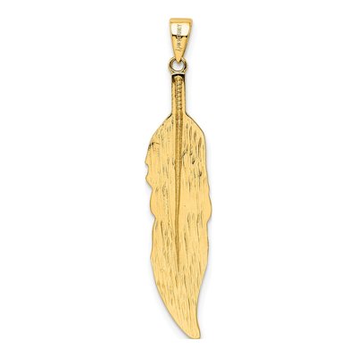14K Yellow Gold Feather Pendant – view 4